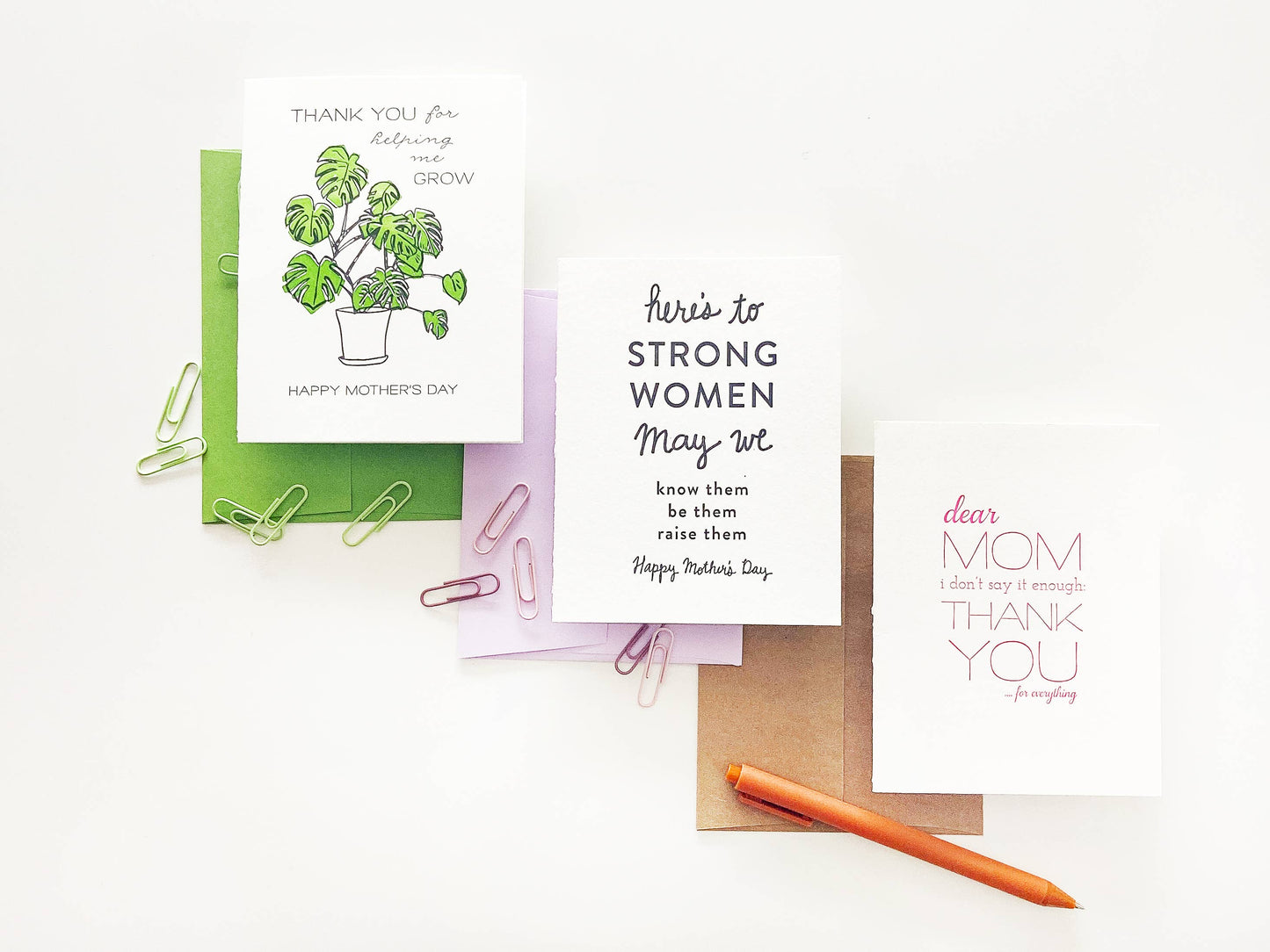 Mom Thanks - Letterpress Mother's Day Greeting Card