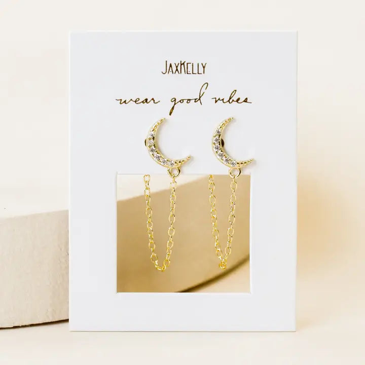 Chain Huggie - Moon - Earring