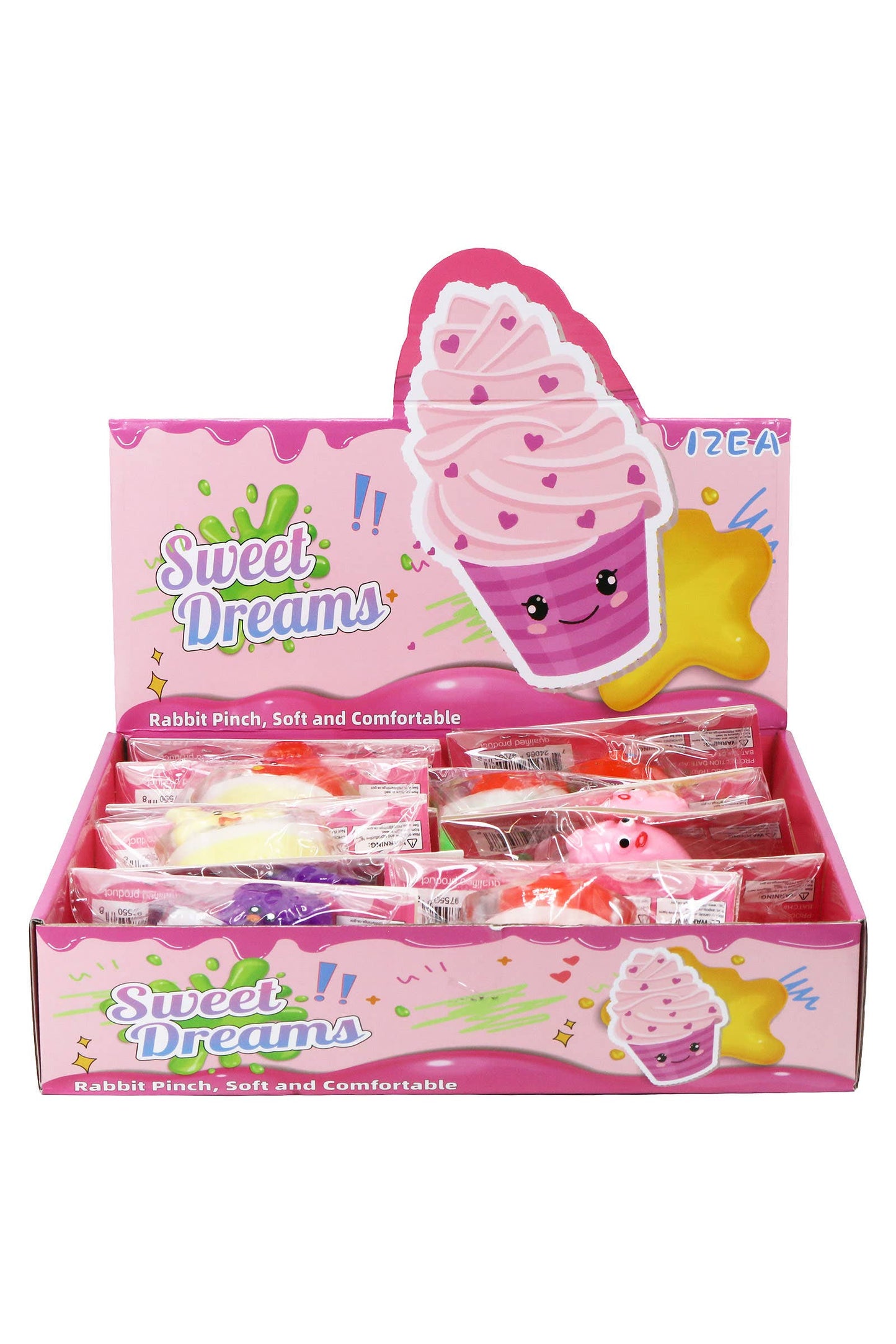 Cute Fruit Dessert Cup 3D Sticky Mochi Squishy Bag