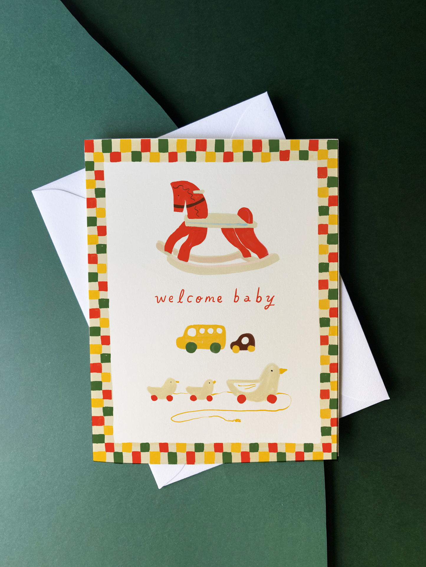 Wooden Toy Baby Card – Sweet Welcome Baby Card