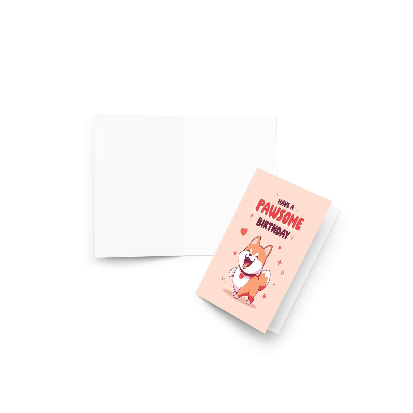 Paw-some Birthday Card | Shiba Inu Dog Japanese Kawaii Asian Funny Pun