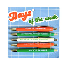 Load image into Gallery viewer, Days Of The Week Pen Set (funny gift, stocking stuffer)
