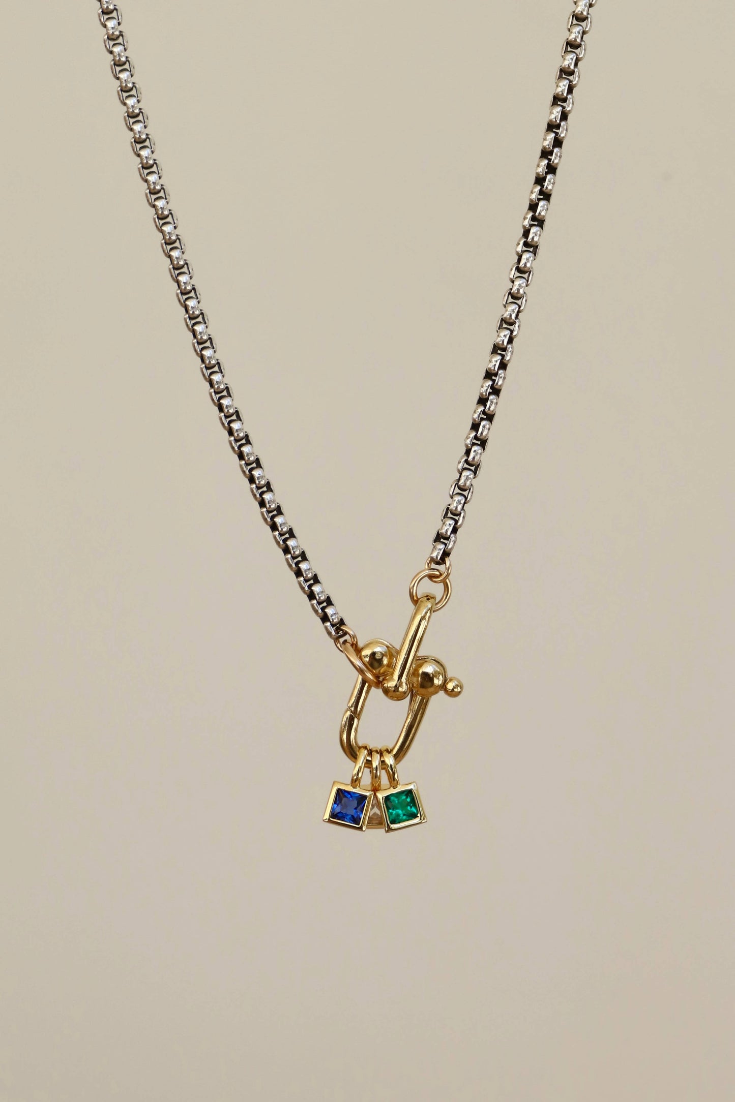 SQUARE BEZEL BIRTHSTONE CHARM