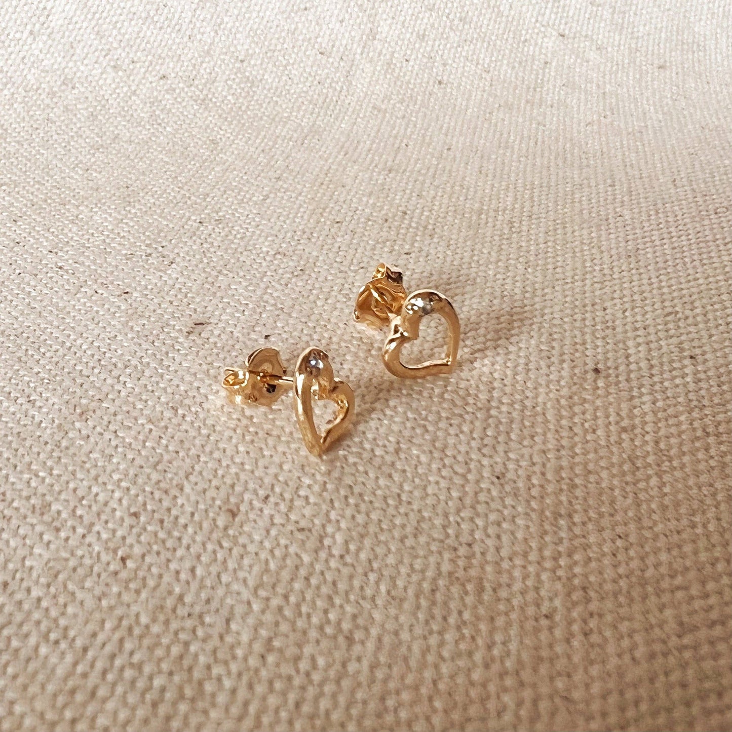 18k Gold Filled Dainty Heart Studs Earrings