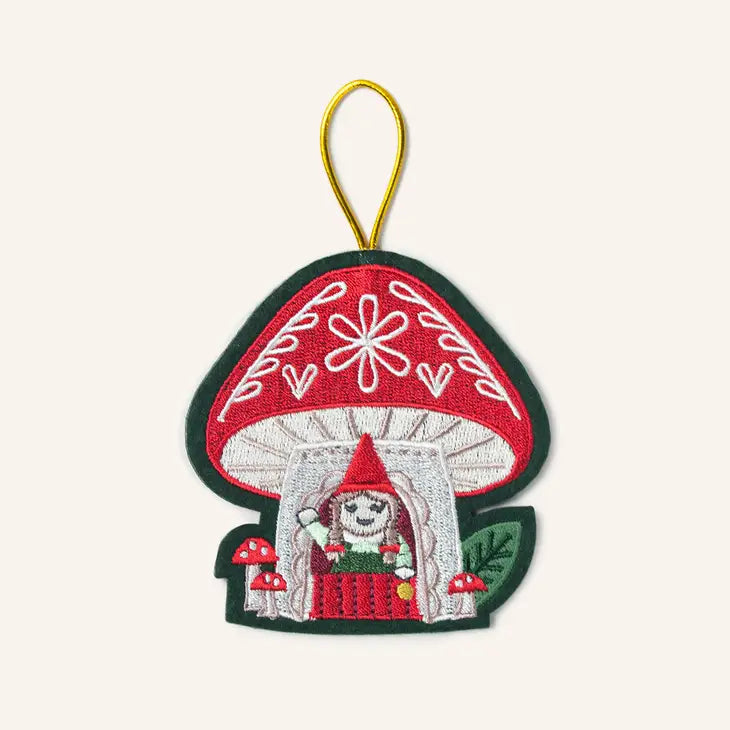 Embroidered Ornament Gnome Home Orn