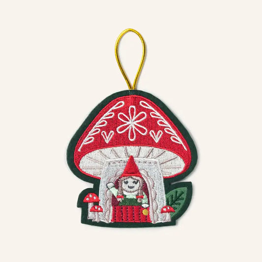 Embroidered Ornament Gnome Home Orn