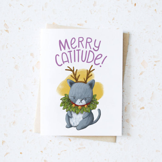 Merry Catitude Holiday Card