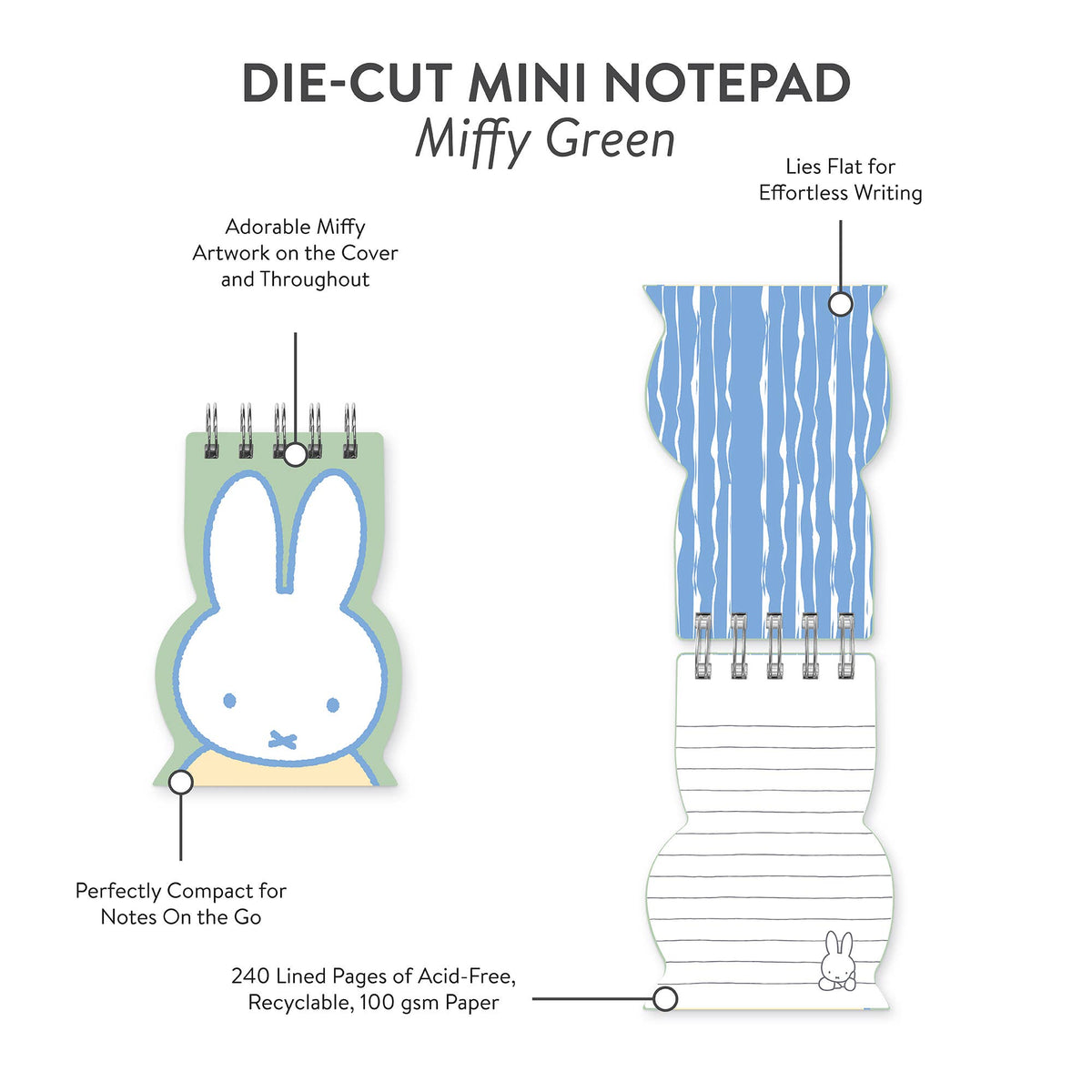 Miffy Green Die-Cut Mini Notepad