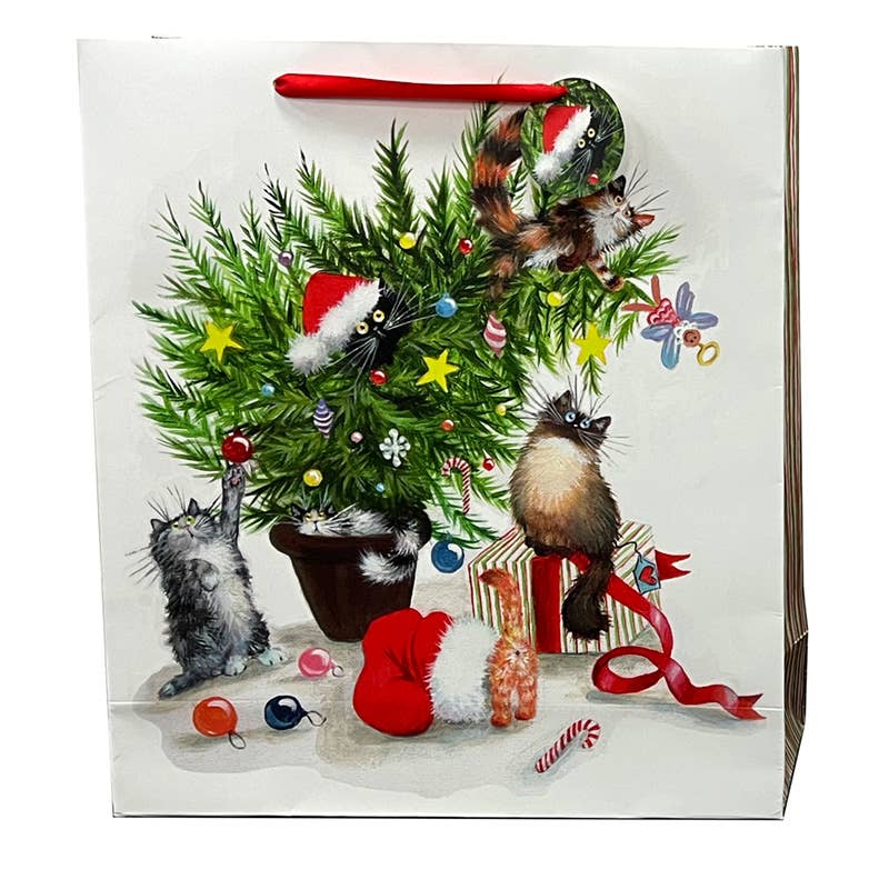 Kim Haskins Christmas Cats Gift Bag Extra Large
