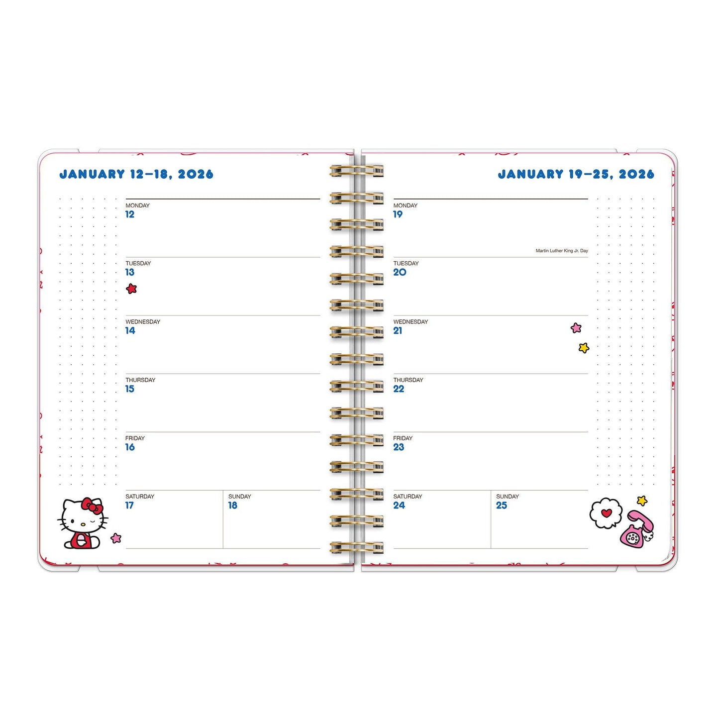 2026 Hello Kitty Playful Pink Deluxe Compact Flexi Planner