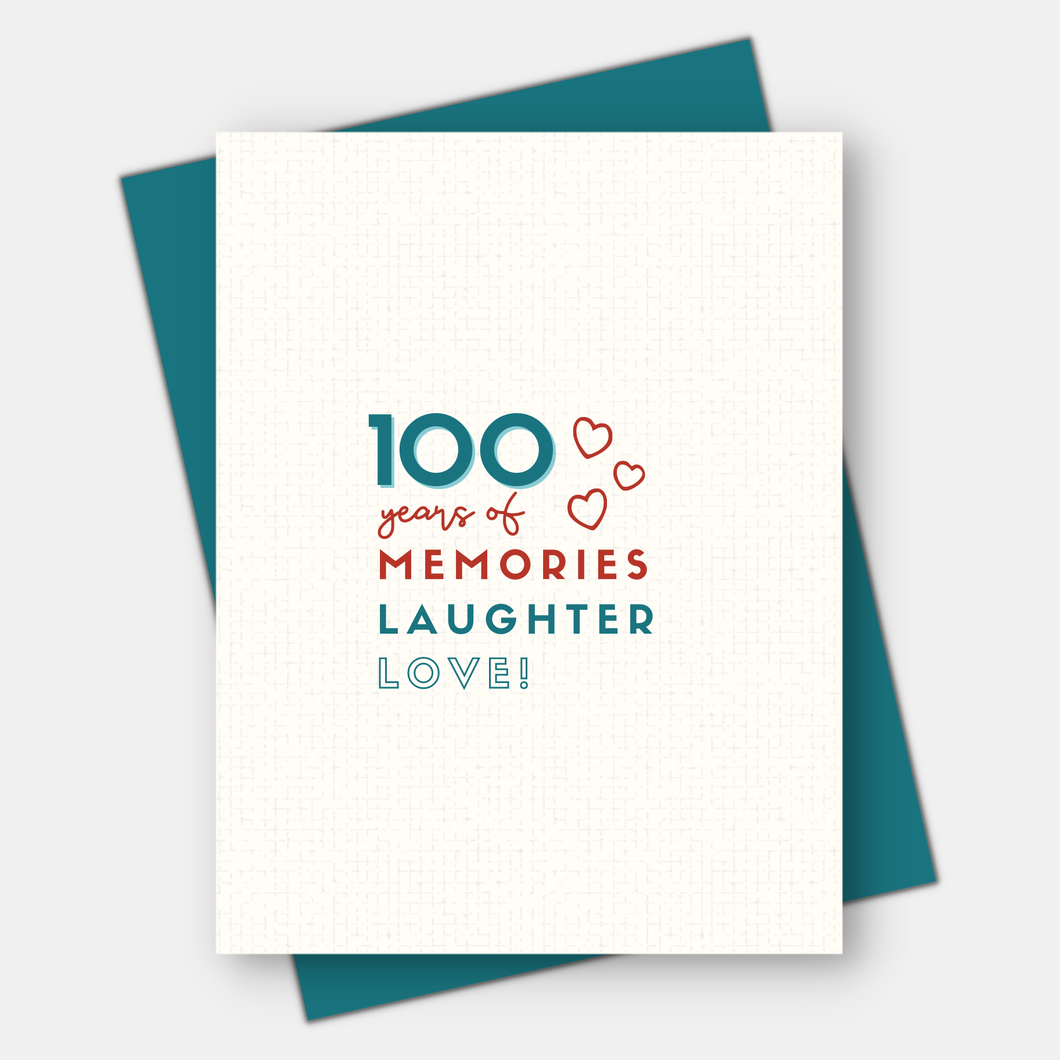 Years of memories birthday card 50, 60, 70, 80, 90, 100th: 100th birthday