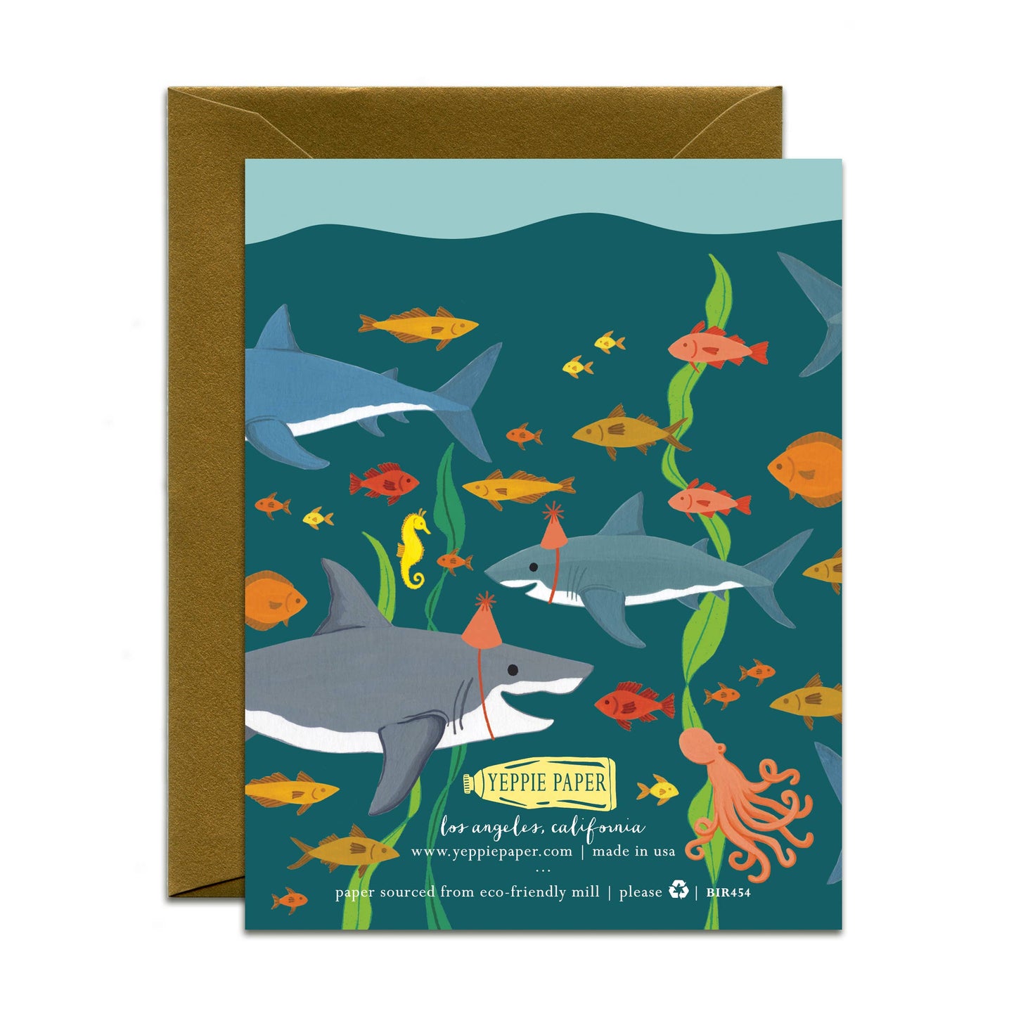 Fintastic Sharks Underwater Ocean Birthday Card