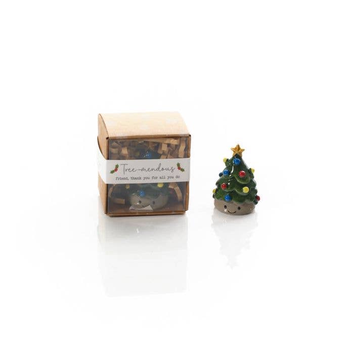 Christmas Tiny World Resin Tree Keepsake Ornament With Gift Box **