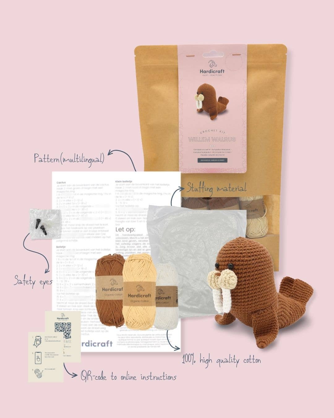 DIY Crochet Kit - Willem Walrus