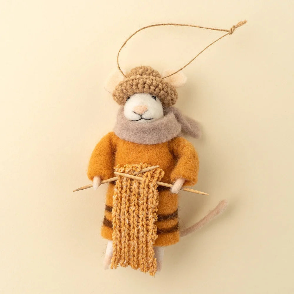 Felt Mice Ornament: Knitting Nelli Emouse Holiday Ornament