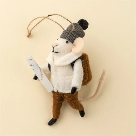 Felt Mice Ornament: Bundled Benjamin Mouse Holiday Ornament