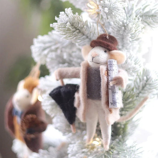 Felt Mice Ornament: Rainy Day Ralph Mouse Holiday Ornament