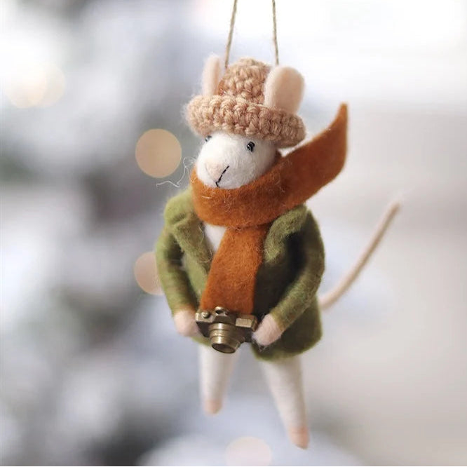 Felt Mice Ornament: Photographer Philip Mouse Holiday Ornament