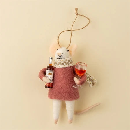 Felt Mice Ornament: Merlot Millie Mouse Holiday Ornament