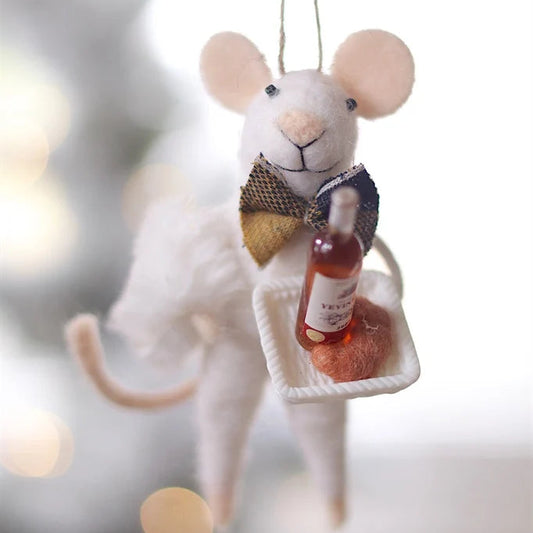 Felt Mice Ornament: Holiday Host Henry Mouse Holiday Ornament
