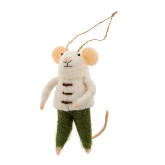 Felt Mouse Ornament:  Ambrose Mouse Holiday Ornament