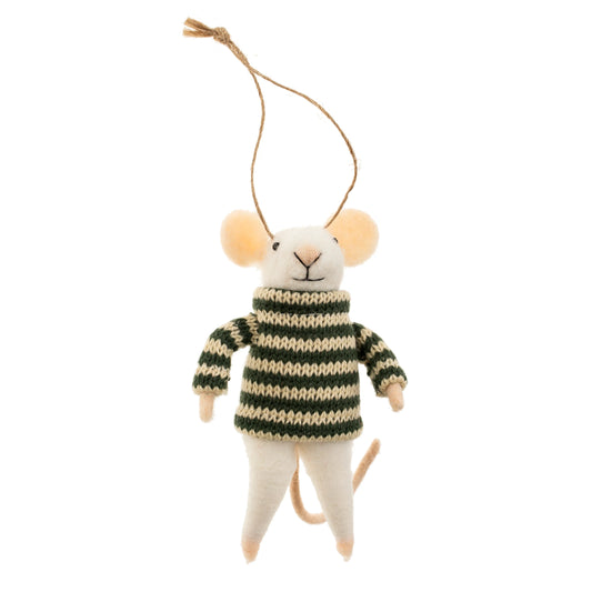 Felt Mouse Ornament:  Beckett Mouse Holiday Ornament