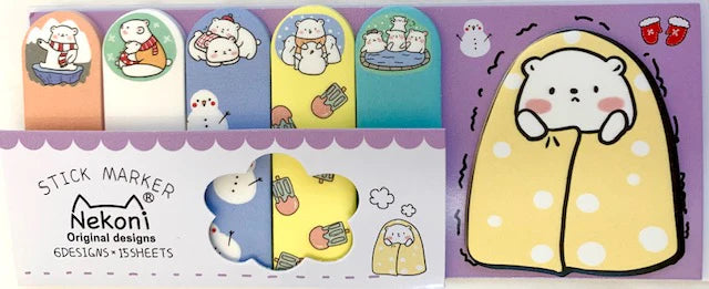 Nekoni Polar Bear Sticky Notes