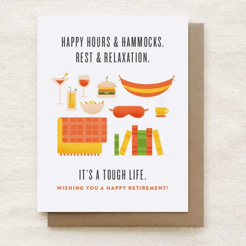 Happy Hours and Hammocks - Retirement Congratulations Card - Front & Company: Gift Store