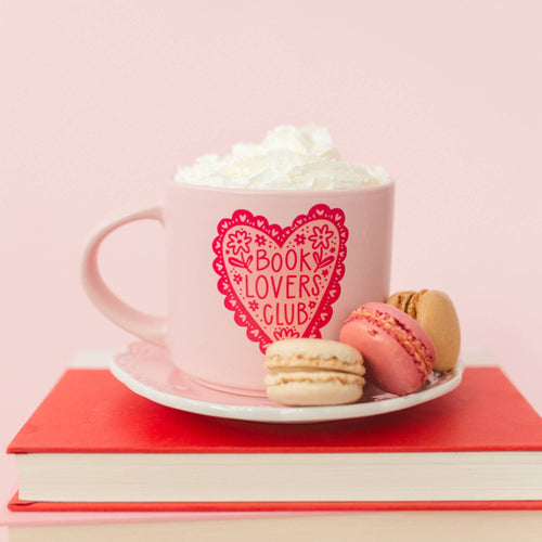 Book Lovers Club Ceramic Mug - Pink - Front & Company: Gift Store