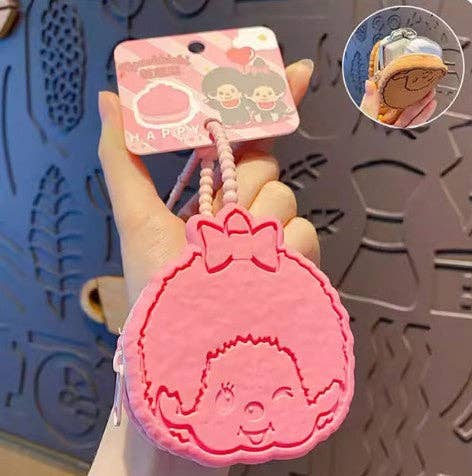 Monchhichi Cookie Mini Pouch Keychain – Cute Coin & AirPods Case
