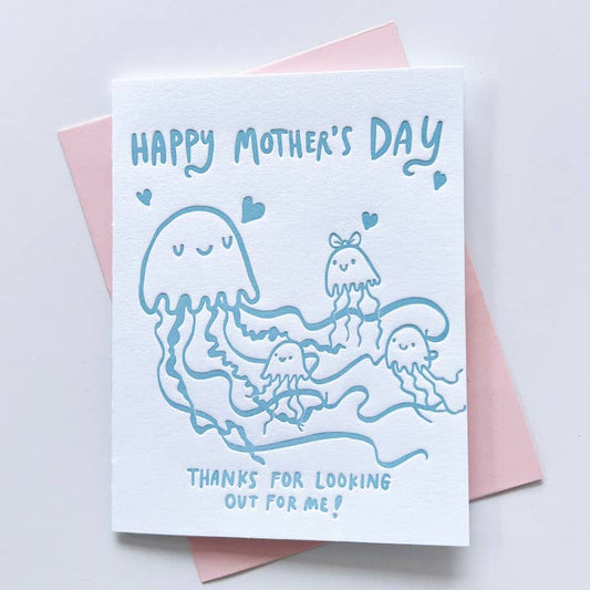 Jellyfish with babies mothers day card