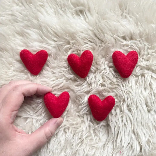 Felt Red Hearts