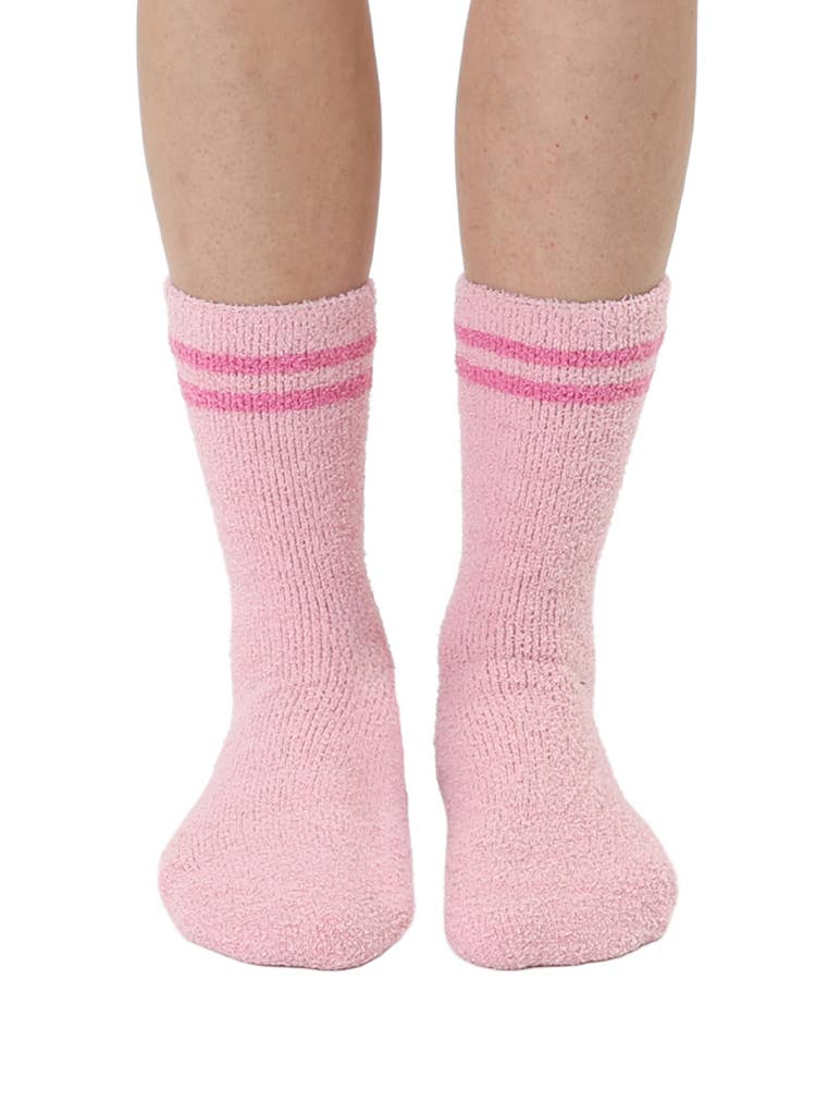 Fuzzy Crew Socks w/ Bottom Grip Phrase - "You're Gorgeous"