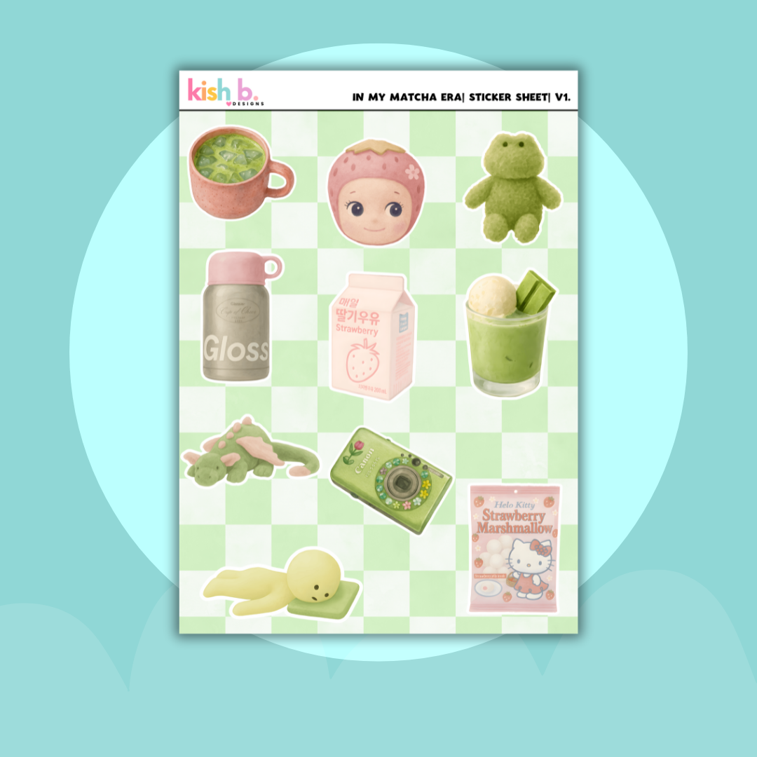 In My Matcha Era | Journal| Sticker Sheet