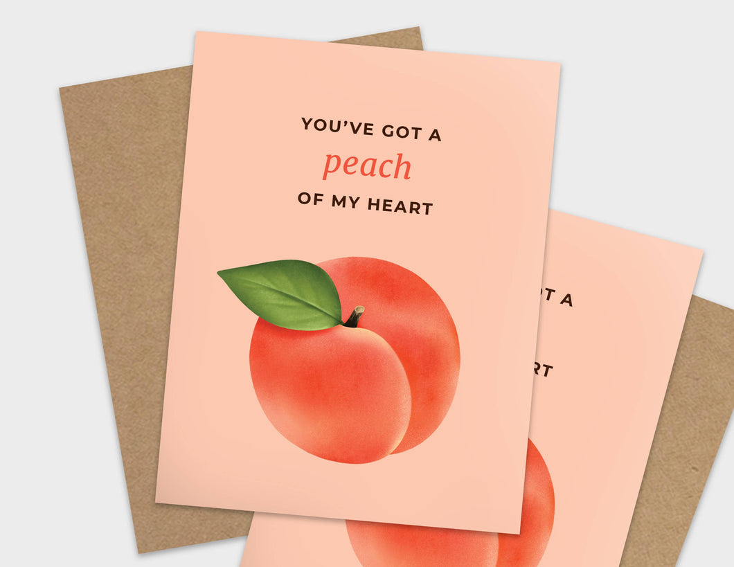 You've Got a Peach of My Heart Pun Love Card
