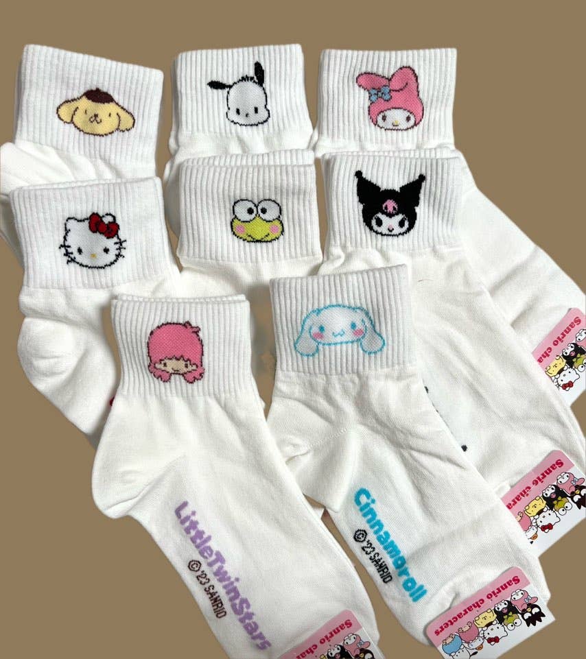 Sanrio Friends Simply Face Cotton Women Socks