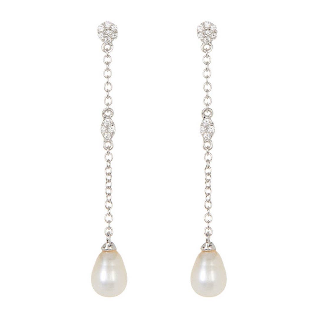 Pearl Drop Earrings silver