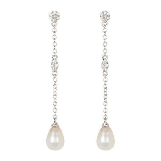 Pearl Drop Earrings silver
