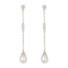 Load image into Gallery viewer, Pearl Drop Earrings silver
