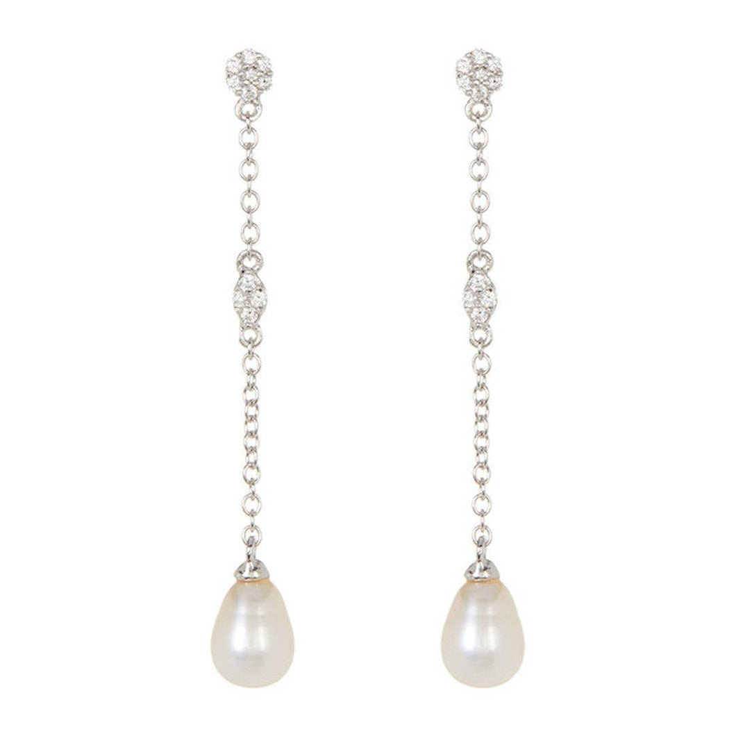 Pearl Drop Earrings silver