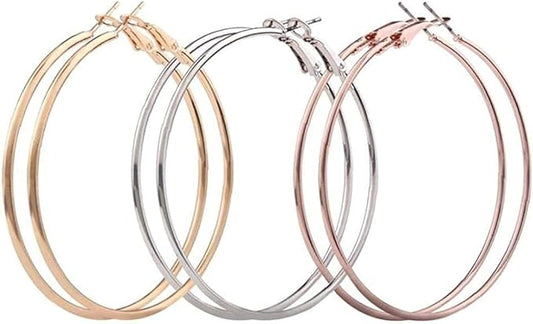 Simple hoop earrings gold or silver, assorted size
