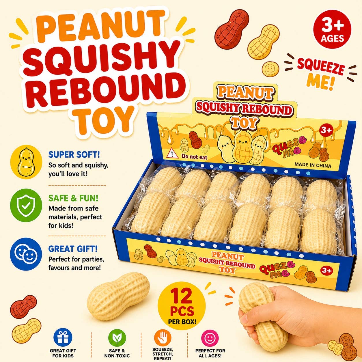 Peanut Squishy - Soft Stress Toy