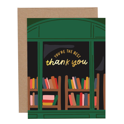 Bookstore Thank You Greeting Card - Front & Company: Gift Store