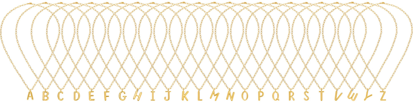 Puffy Letter Initial Necklace