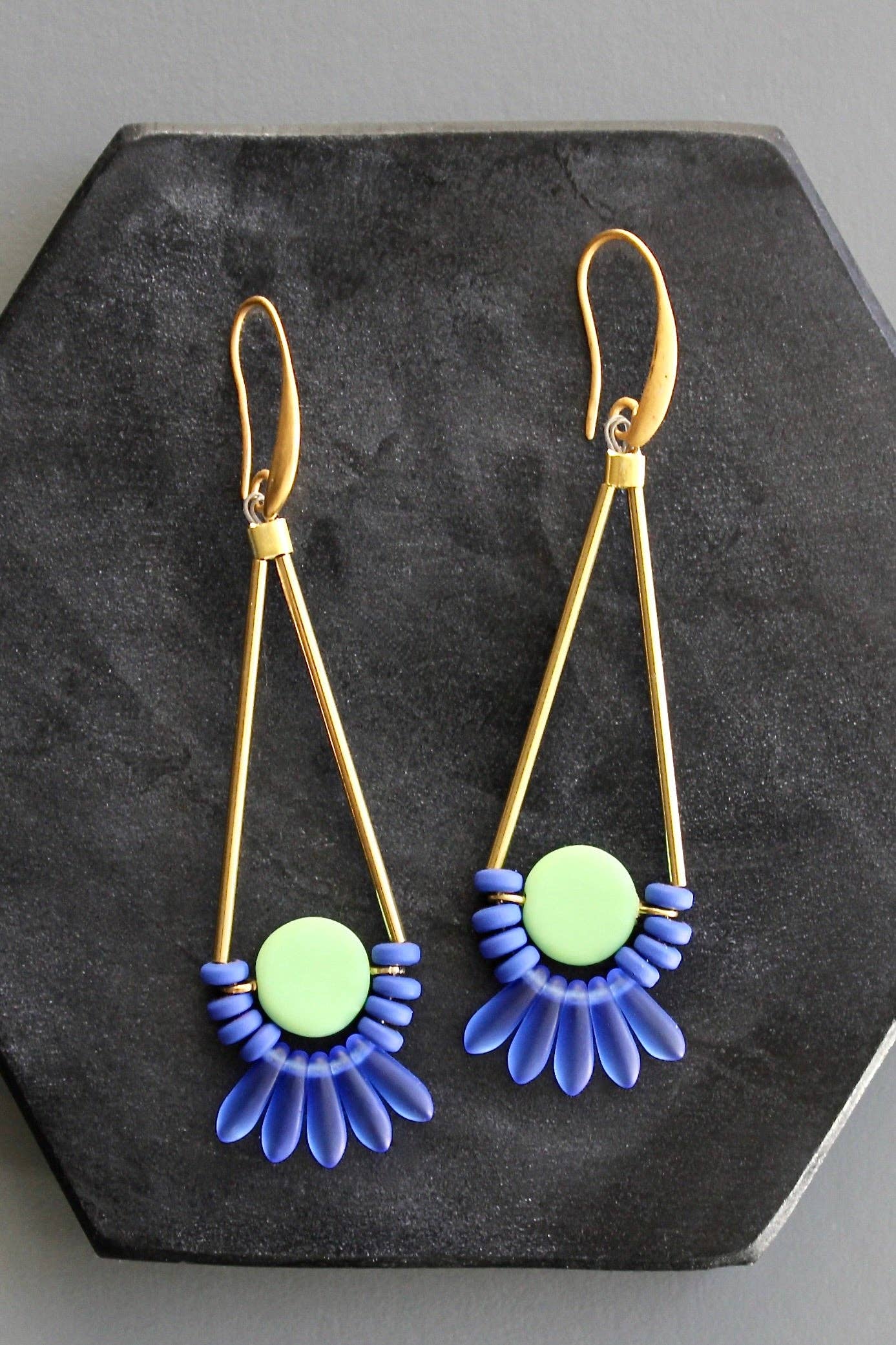 KYLE53 mint and cobalt earrings