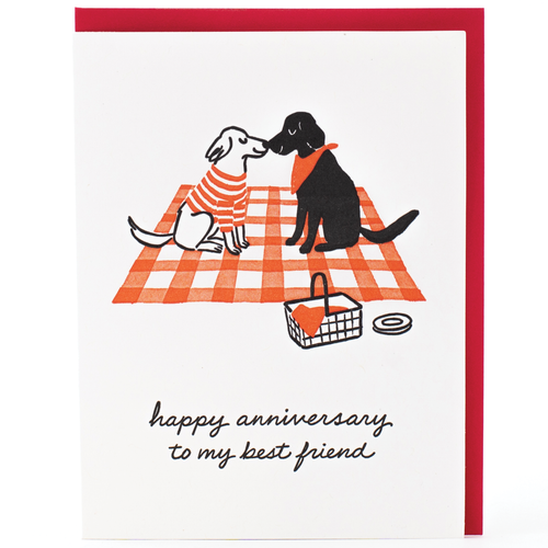 Dog Picnic Anniversary Card - Front & Company: Gift Store