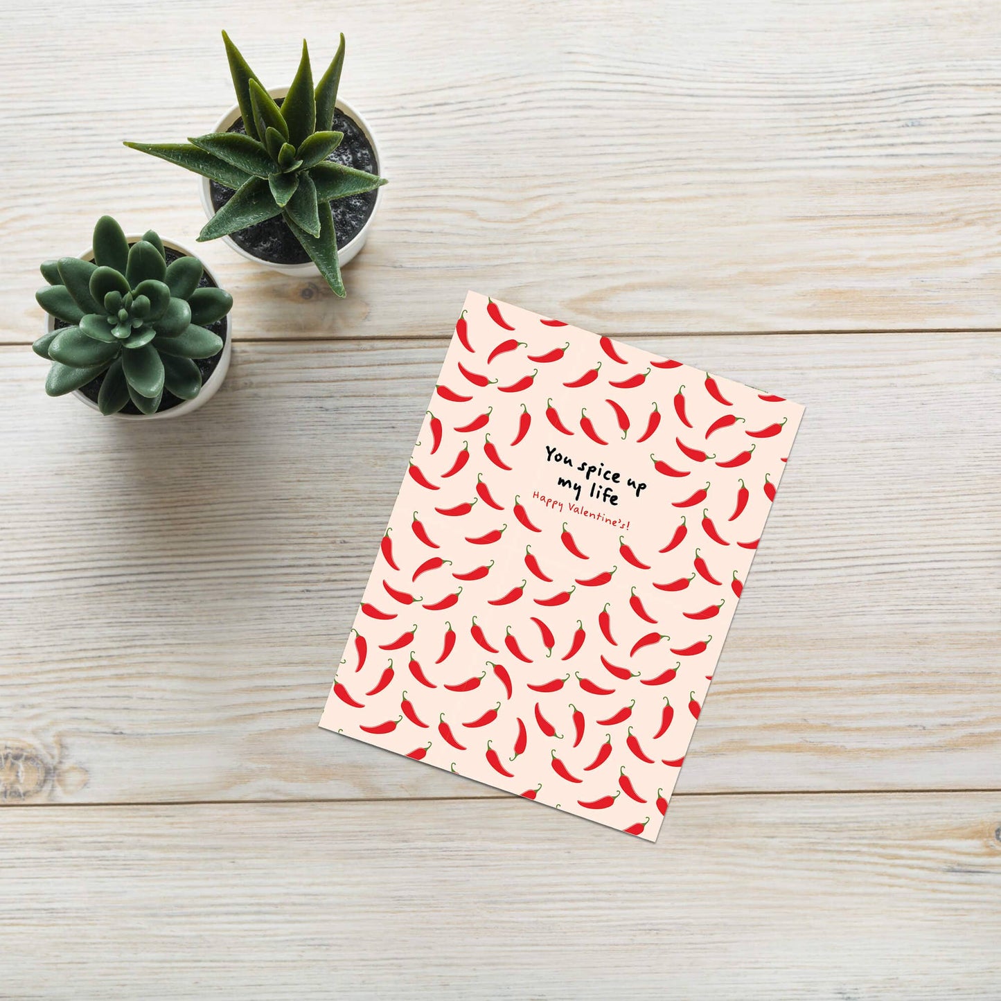 Chili Pepper Pattern Valentine's Day Card | Spice Up My Life