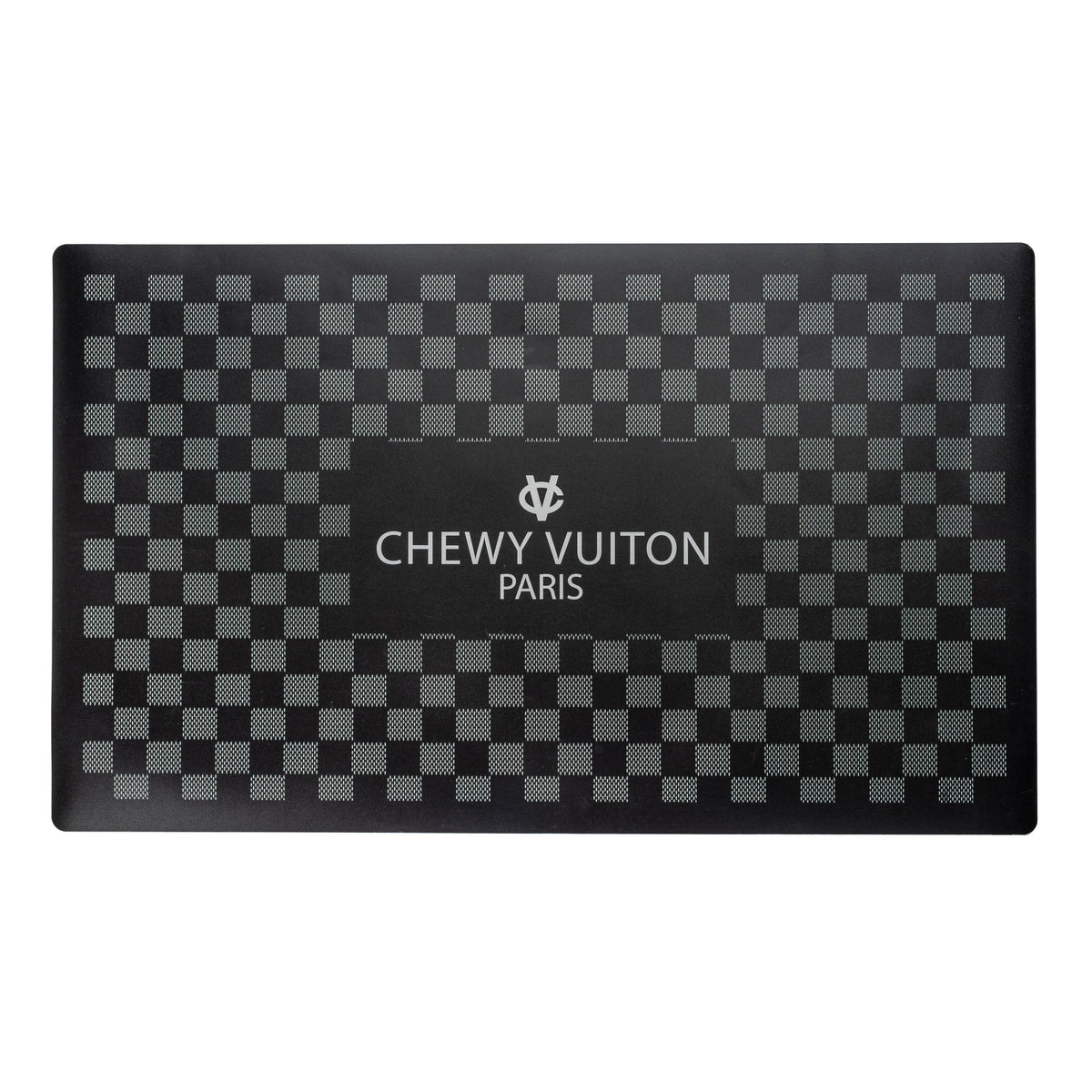 Black Checker Chewy Vuiton Placemat for Cat or Dog Bowl