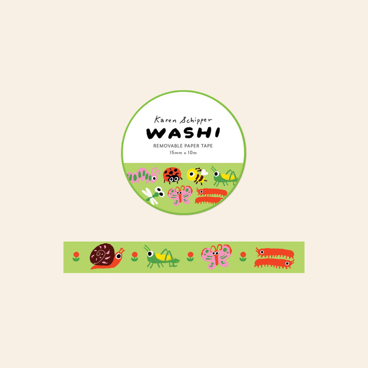 Cute Bugs Washi Tape – Summer Craft Tape | Cute Planner Tape