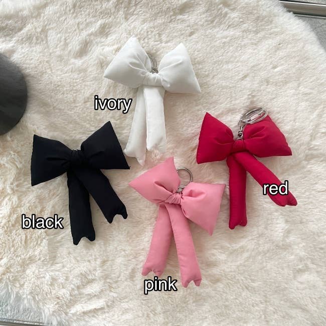 [LISA]Puff Ribbon Balletcore Bow Bag Charm, Key Holder